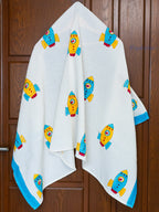 Spaceship Hand Block Printed Waffle Towel
