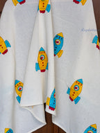 Spaceship Hand Block Printed Waffle Towel