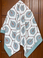 Terracotta Air Hand Block Printed Waffle Towel