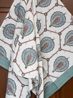 Terracotta Air Hand Block Printed Waffle Towel