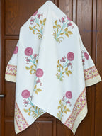 Sage Valley Hand Block Printed Waffle Towel