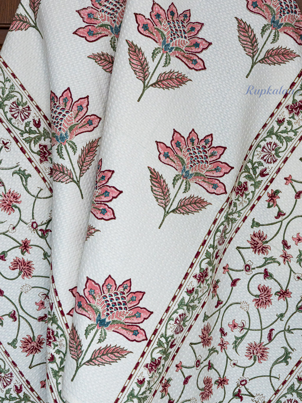 Hand Block Printed Waffle Towel