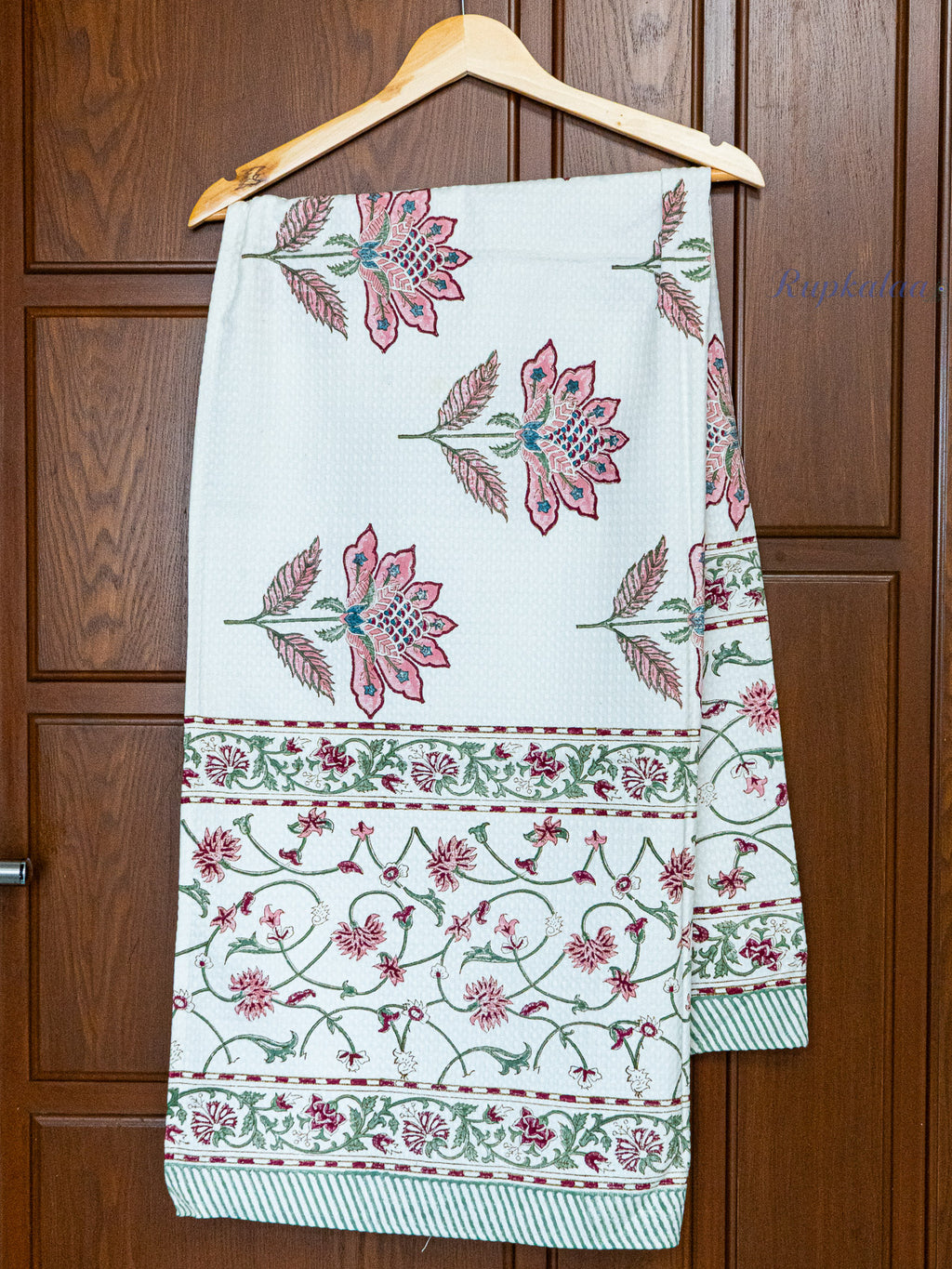 Hand Block Printed Waffle Towel