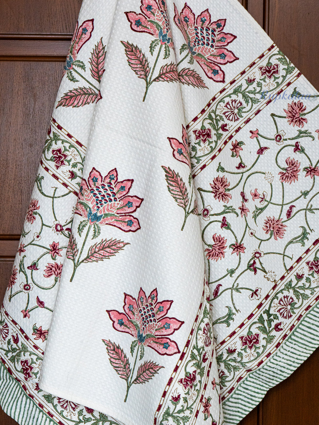 Hand Block Printed Waffle Towel