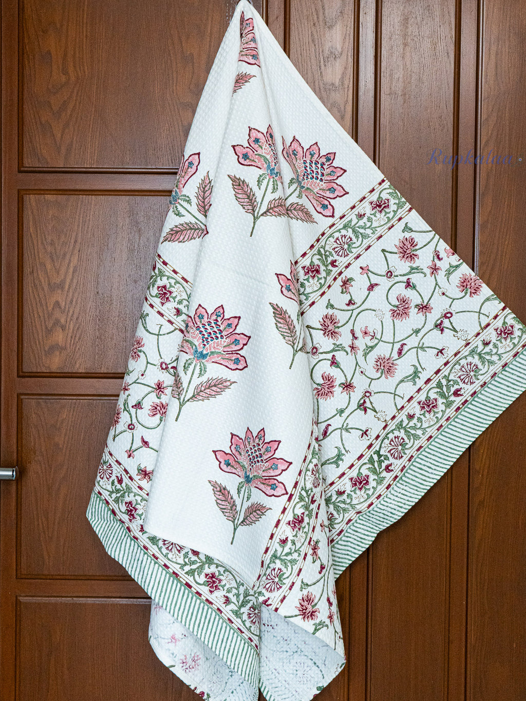 Hand Block Printed Waffle Towel