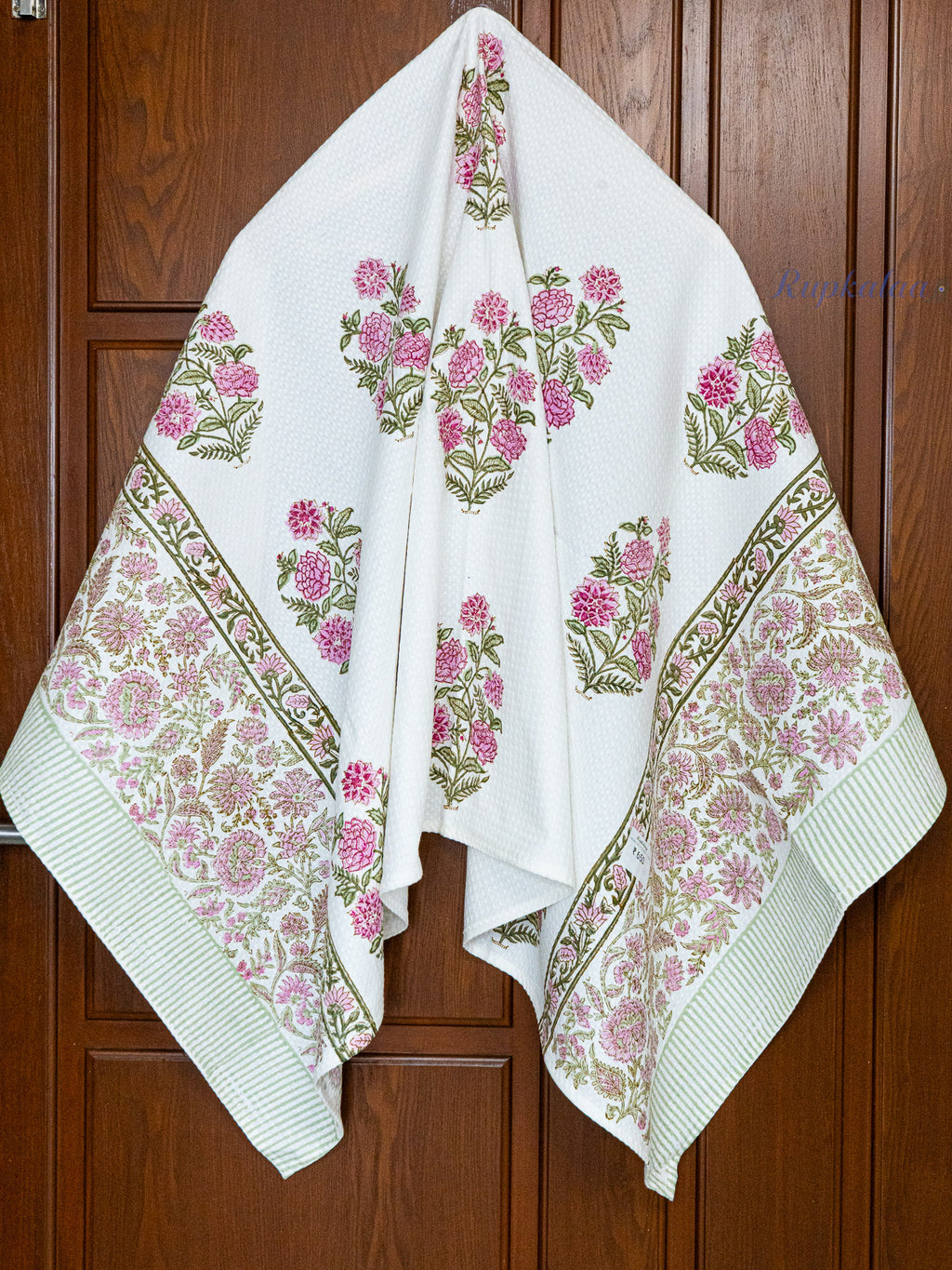Petal Theory Hand Block Printed Waffle Towel