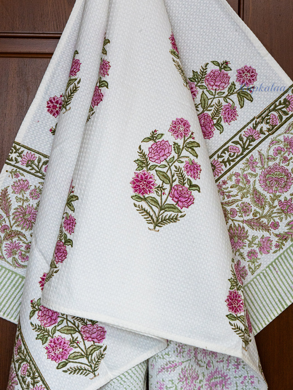 Petal Theory Hand Block Printed Waffle Towel