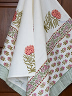 Velour Garden Hand Block Printed Waffle Towel