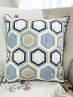 Benzene Hand Block Printed Cushion Cover (18x18 Inches)