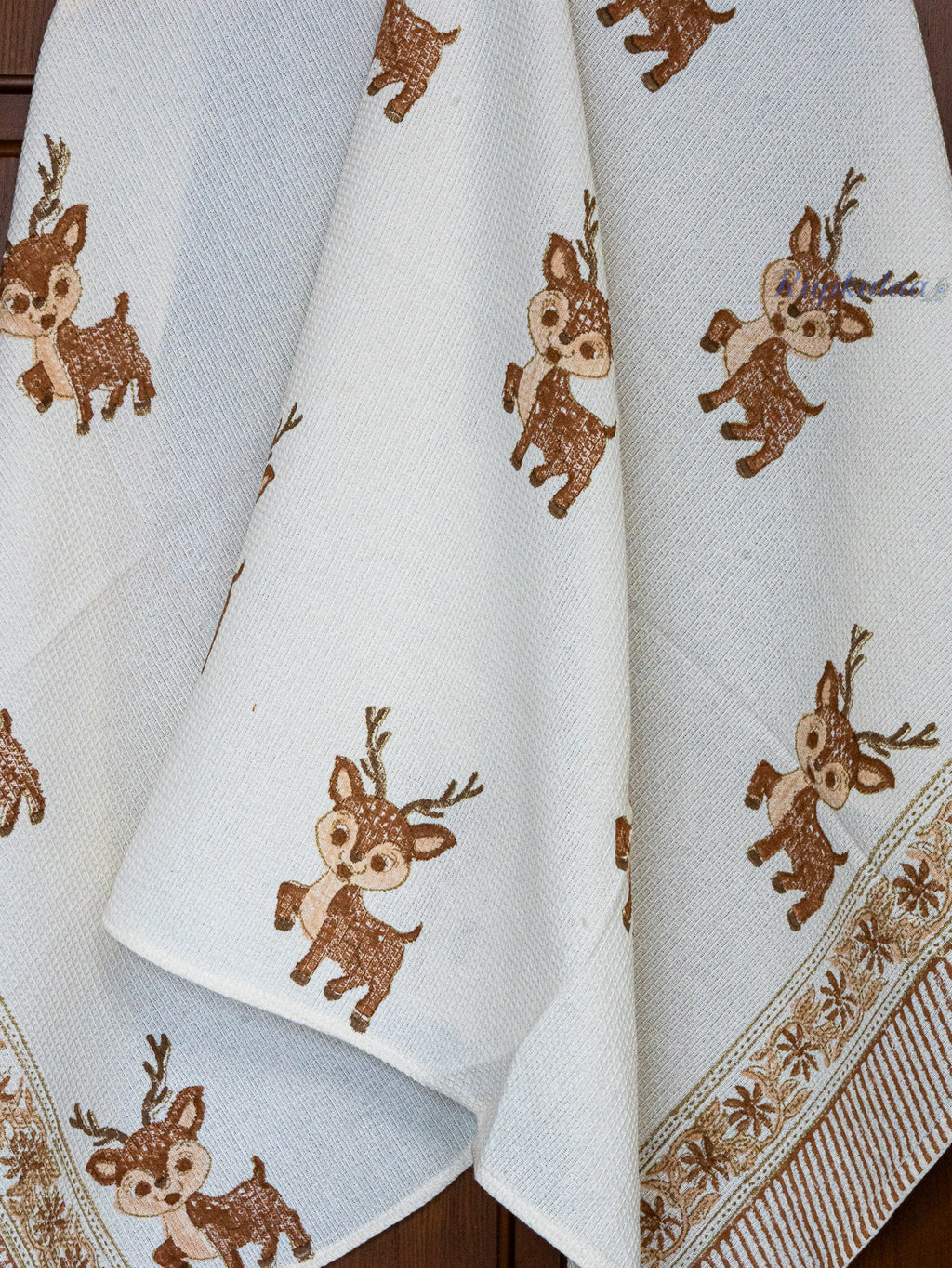 Hiran Sparsh Hand Block Printed Waffle Towel