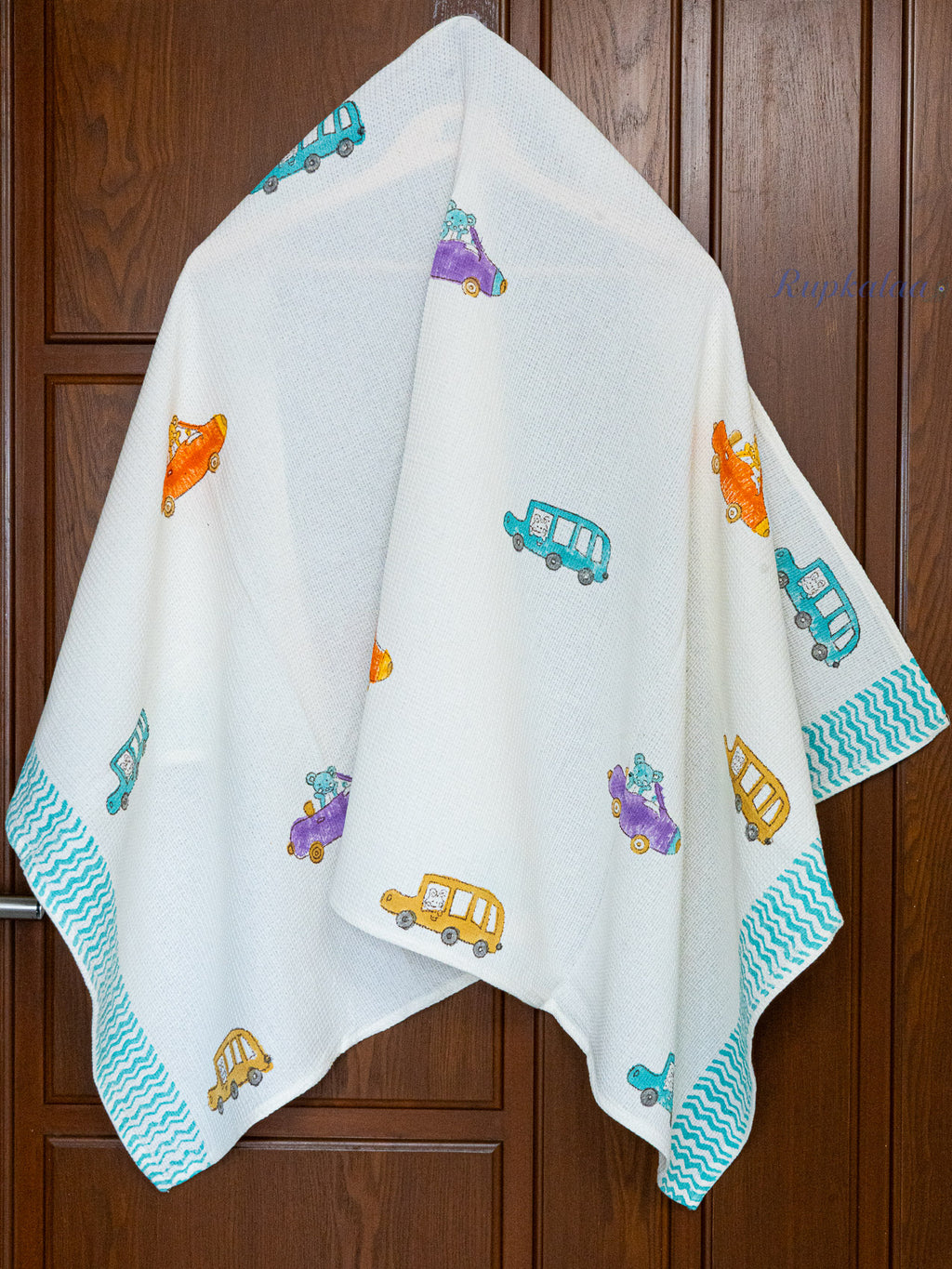 Drive Hand Block Printed Waffle Towel