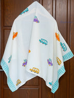 Drive Hand Block Printed Waffle Towel