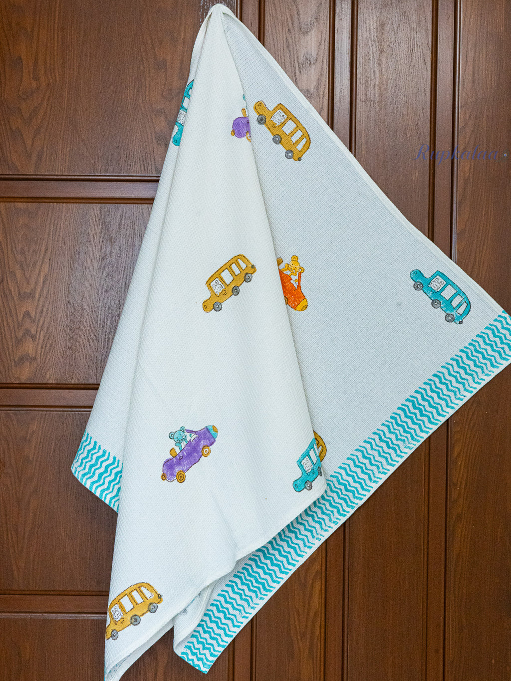 Drive Hand Block Printed Waffle Towel