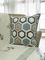 Benzene Hand Block Printed Cushion Cover (18x18 Inches)