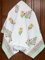 Fern Dust Hand Block Printed Waffle Towel