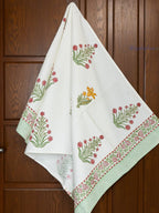 Fern Dust Hand Block Printed Waffle Towel