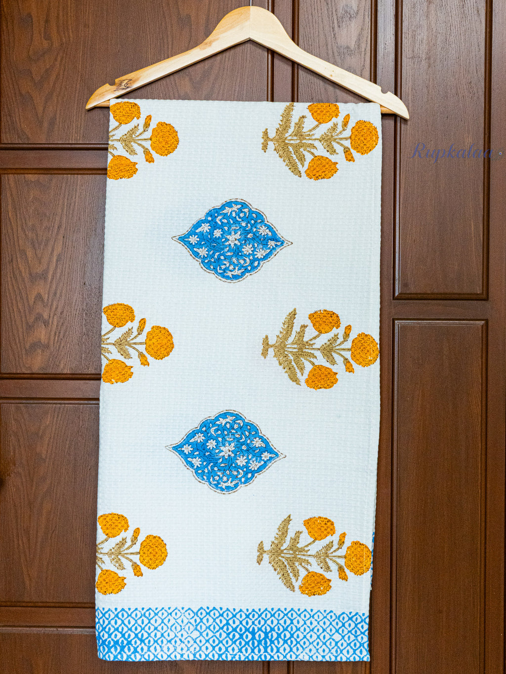 Petal Theory Hand Block Printed Waffle Towel