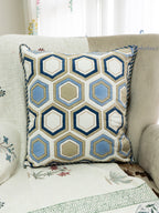 Benzene Hand Block Printed Cushion Cover (18x18 Inches)