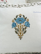 Pink Meadow Hand Block Printed Cushion Cover (16x16 Inches)