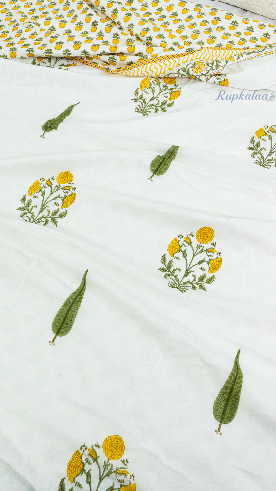 Sunlit Meadow Reversible Double Bed Mulmul Dohar