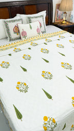 Sunlit Meadow Reversible Double Bed Mulmul Dohar