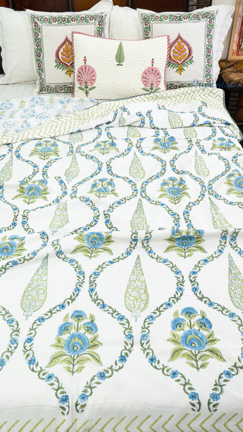 Neel Gul Reversible Single Bed Mulmul Dohar