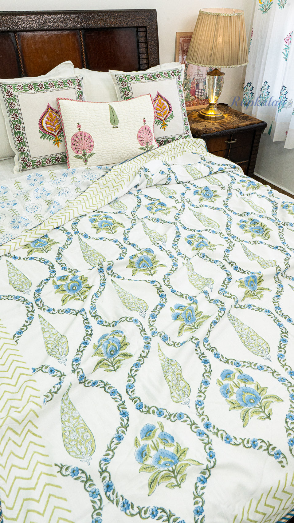 Neel Gul Reversible Single Bed Mulmul Dohar