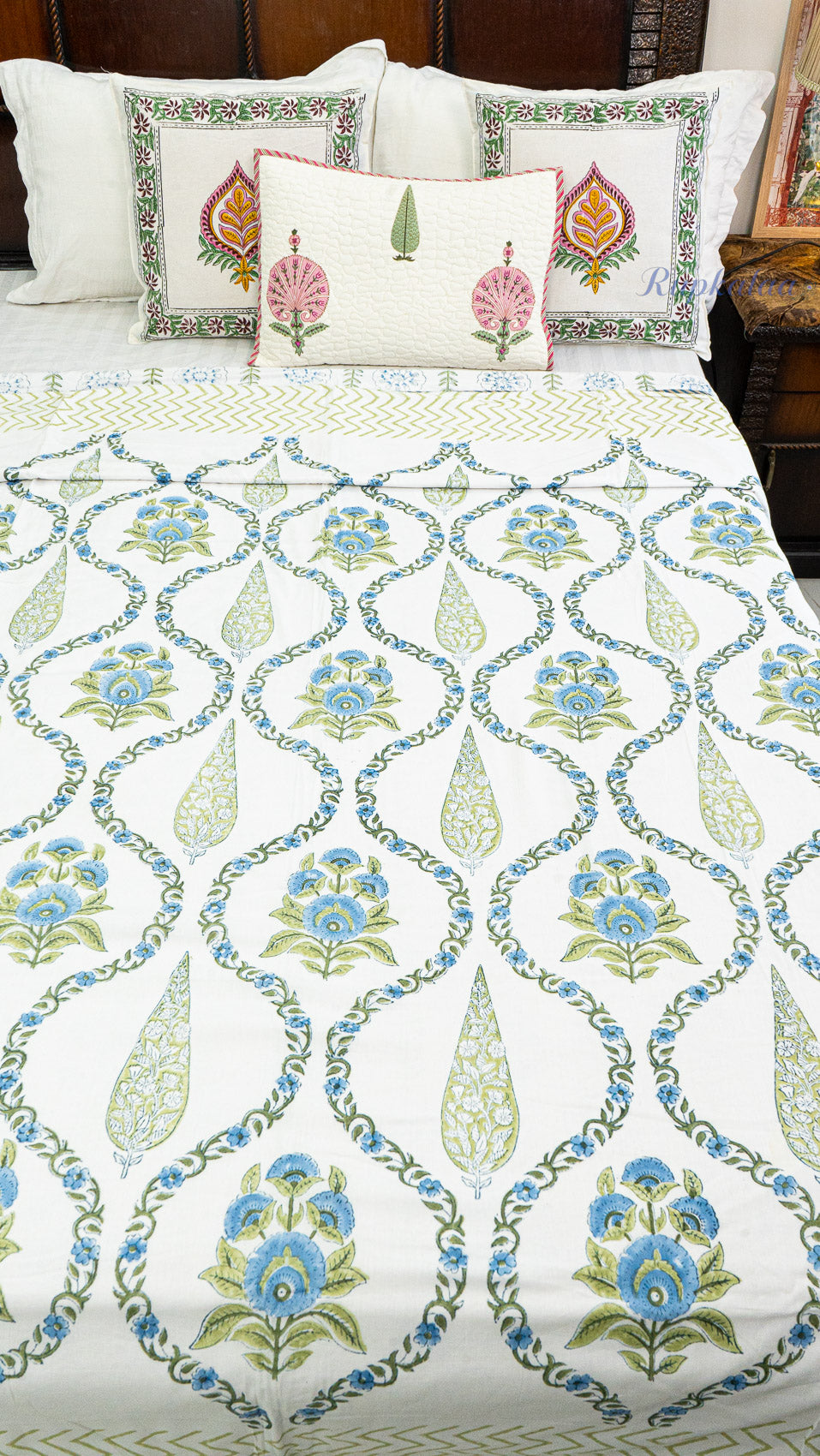 Neel Gul Reversible Single Bed Mulmul Dohar