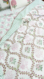 Blush Garden Reversible Single Bed Mulmul Dohar