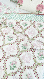 Blush Garden Reversible Single Bed Mulmul Dohar