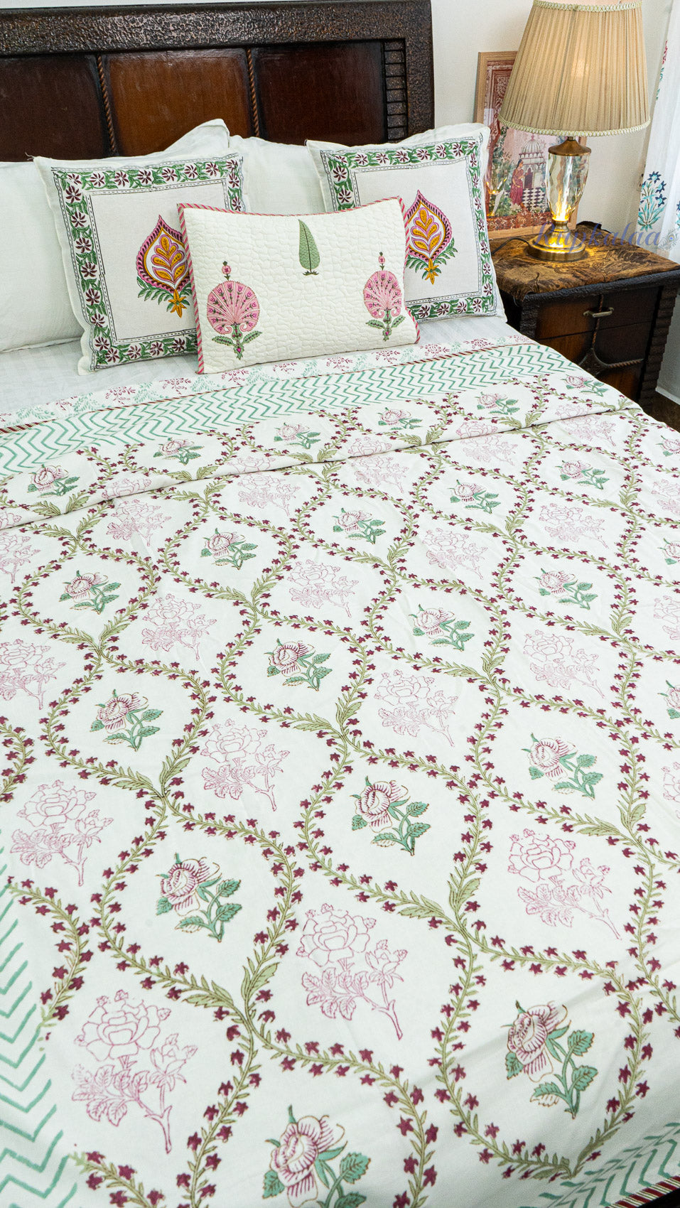 Blush Garden Reversible Single Bed Mulmul Dohar