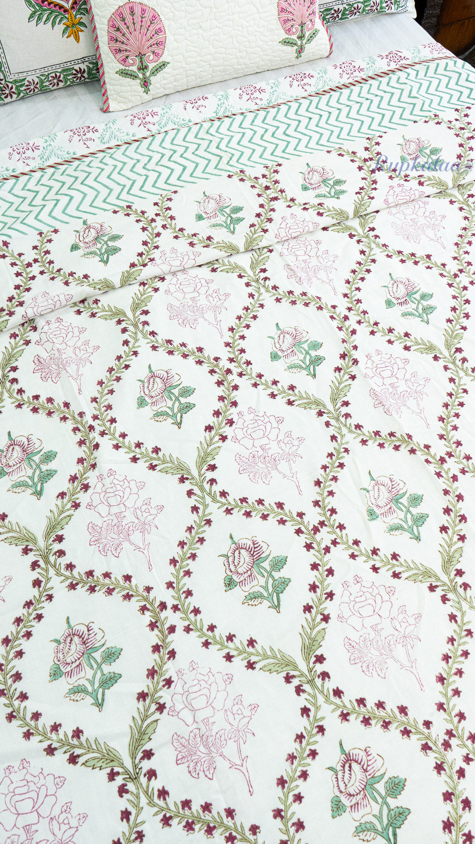 Blush Garden Reversible Single Bed Mulmul Dohar