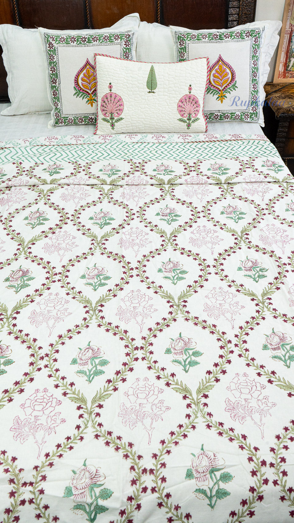 Blush Garden Reversible Single Bed Mulmul Dohar