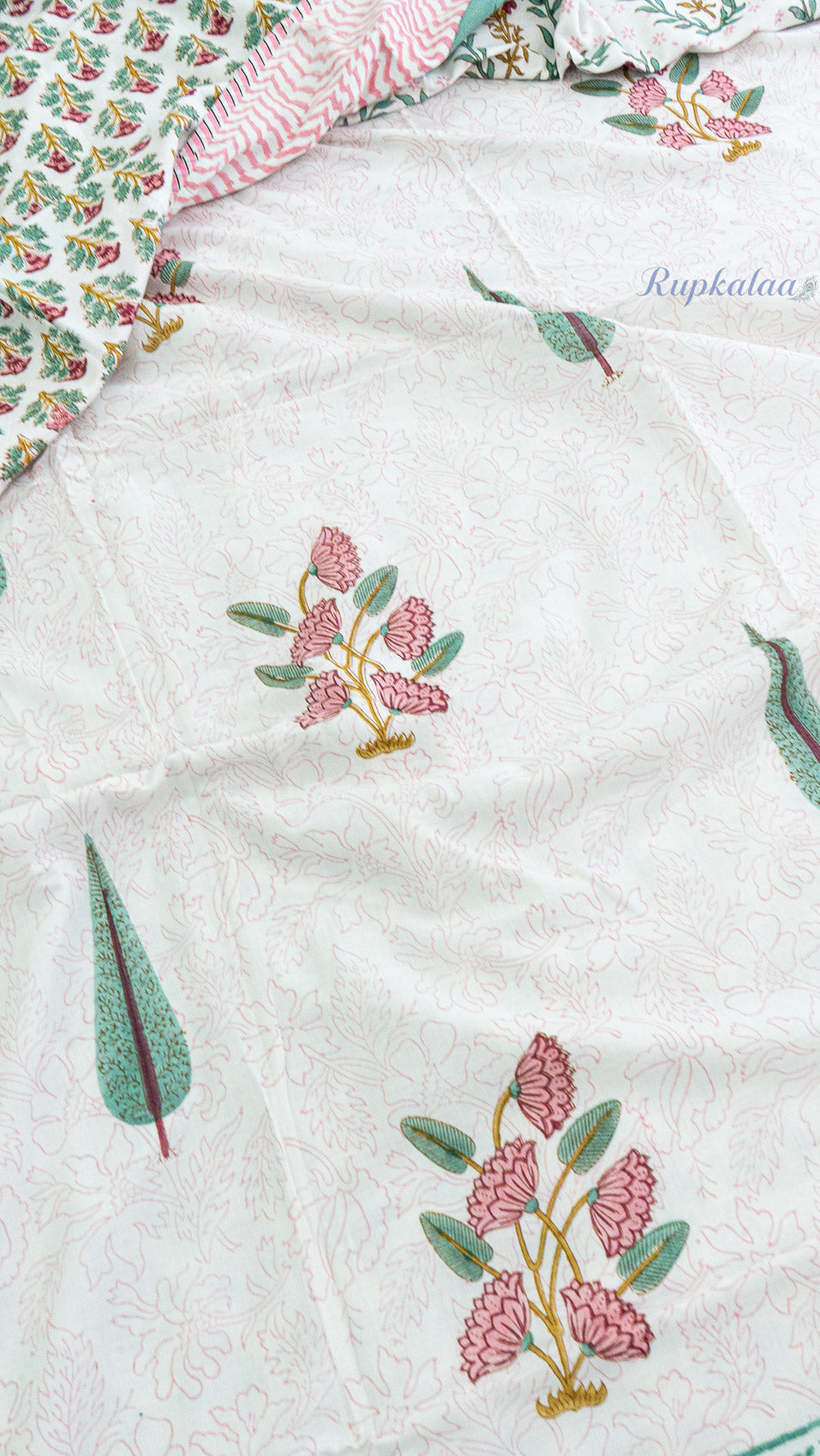 Velvet Petals Reversible Single Bed Mulmul Dohar