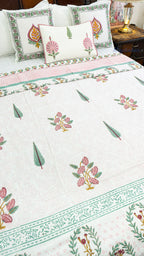 Velvet Petals Reversible Single Bed Mulmul Dohar