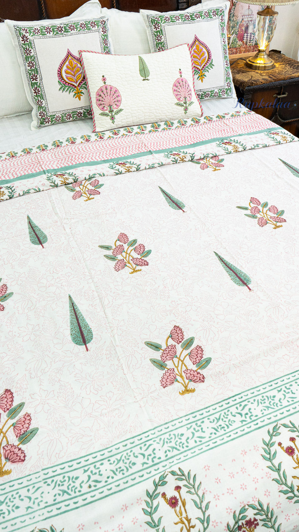 Velvet Petals Reversible Single Bed Mulmul Dohar