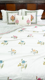 Roses at Dusk Reversible Double Bed Mulmul Dohar