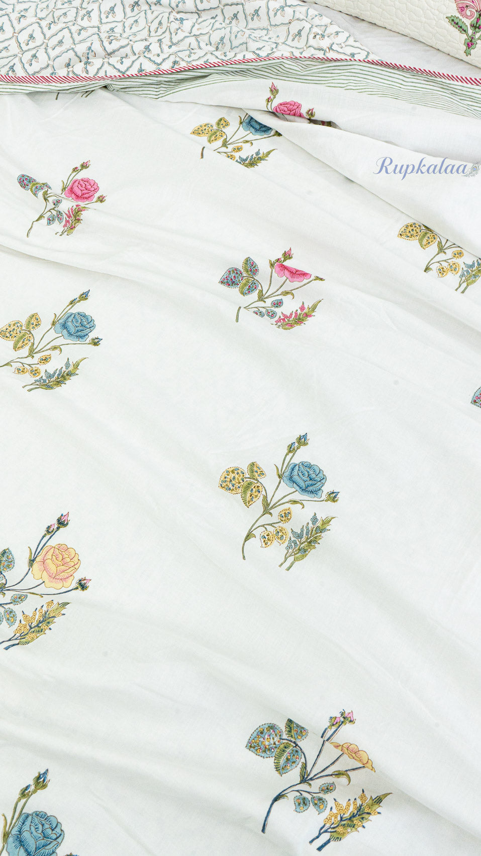 Roses at Dusk Reversible Double Bed Mulmul Dohar