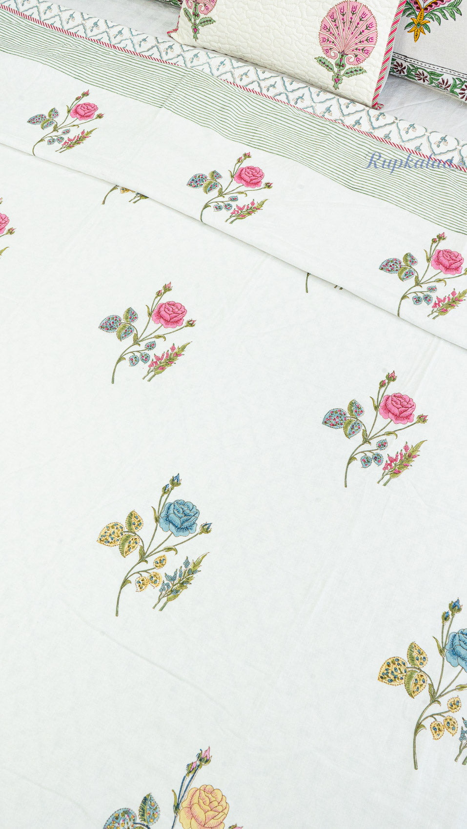 Roses at Dusk Reversible Double Bed Mulmul Dohar