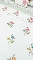 Roses at Dusk Reversible Double Bed Mulmul Dohar