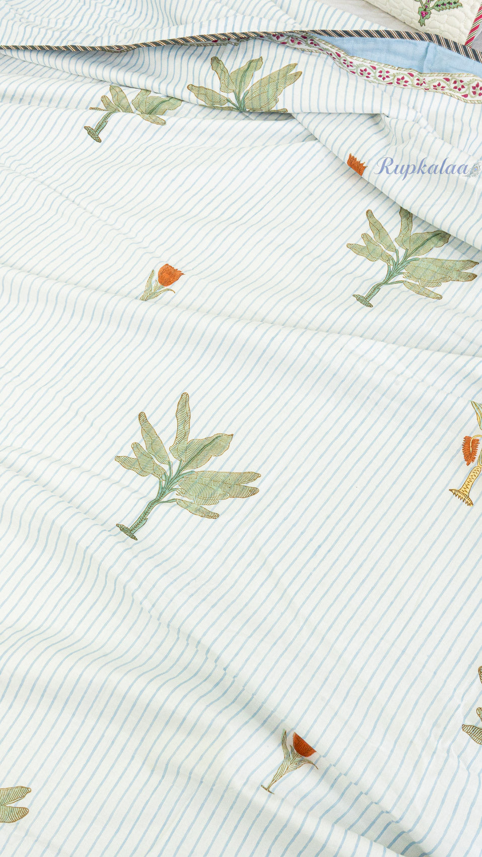 Pine Lines Reversible Double Bed Mulmul Dohar