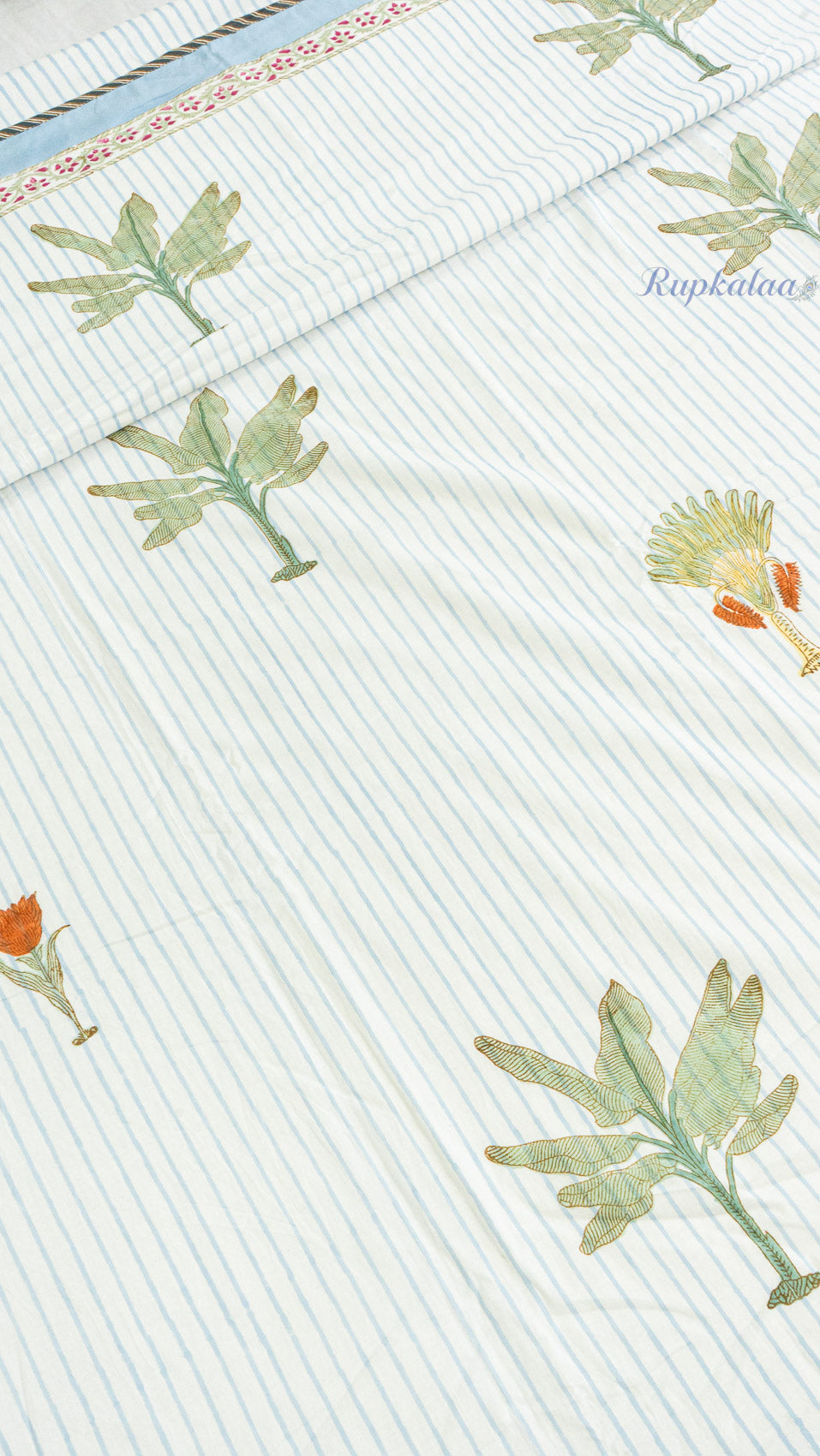 Pine Lines Reversible Double Bed Mulmul Dohar