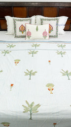 Pine Lines Reversible Double Bed Mulmul Dohar