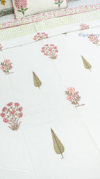 Floral Elegance Reversible Double Bed Mulmul Dohar