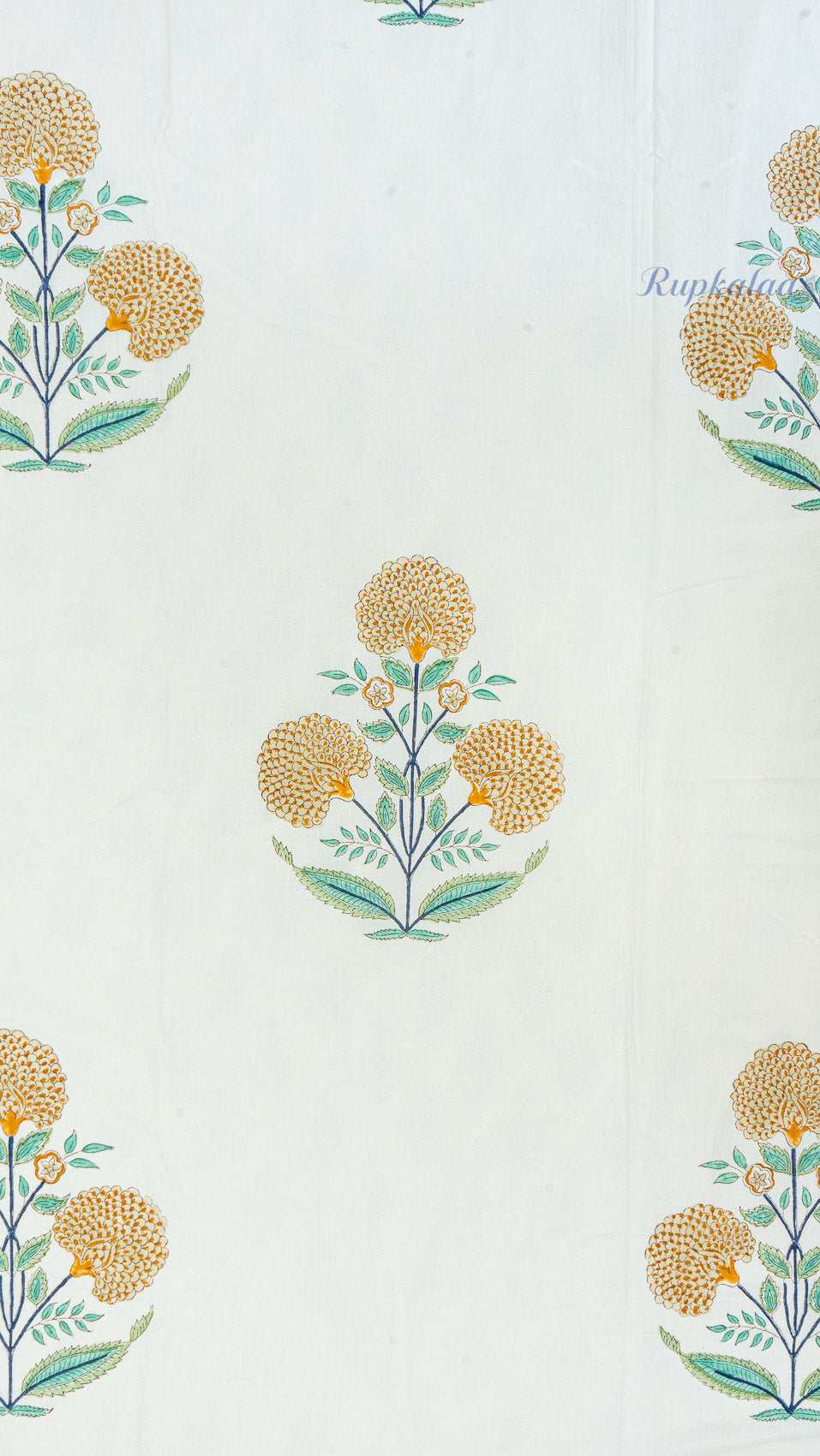 Golden Drift Reversible Double Bed Mulmul Dohar (Cream Base)