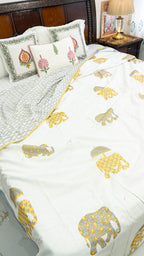 Gaj Kunj Reversible Double Bed Mulmul Dohar