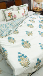 Indigo Whisper Double Bed Mulmul Dohar