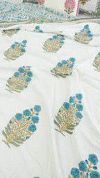 Indigo Whisper Double Bed Mulmul Dohar