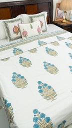 Indigo Whisper Double Bed Mulmul Dohar