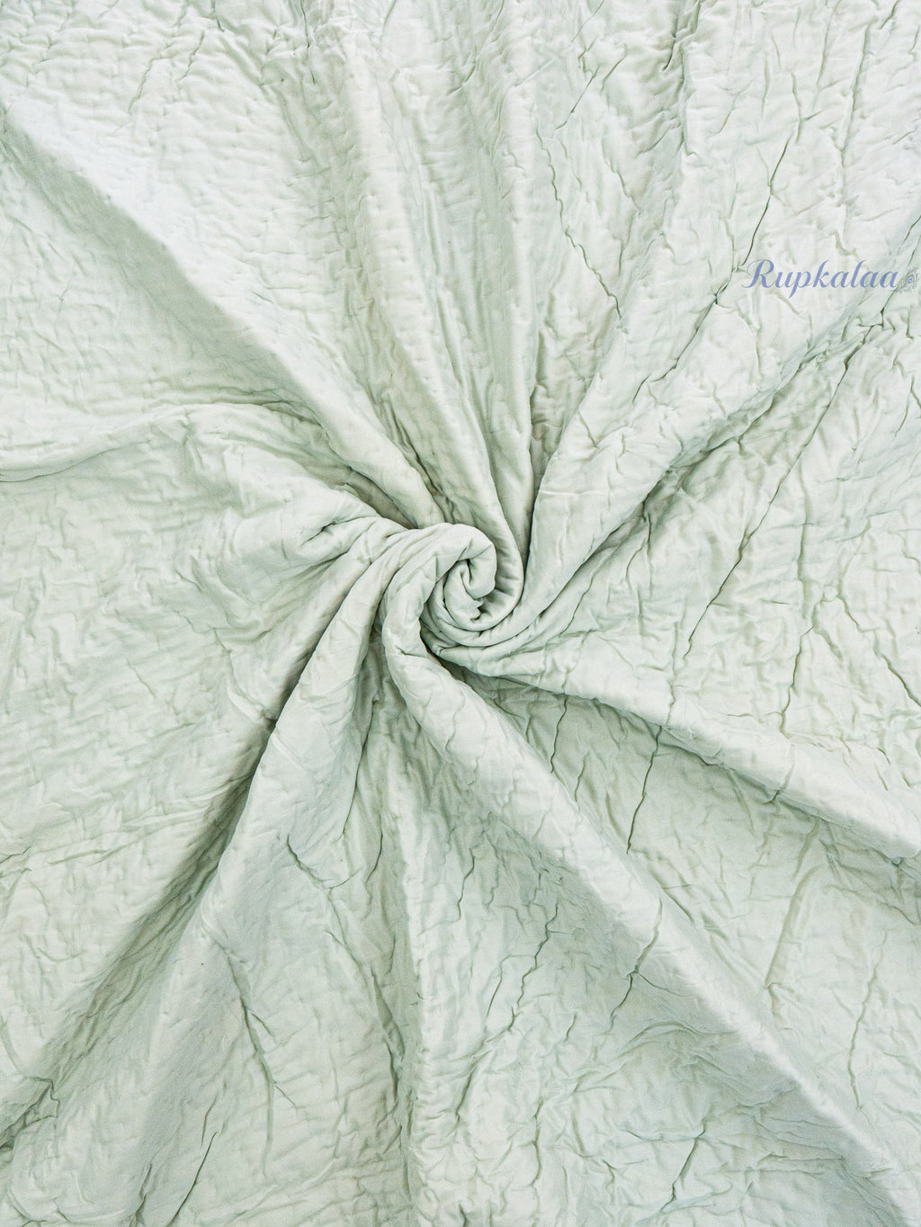 Soft Sage Reversible Mulmul Double Bed Quilt